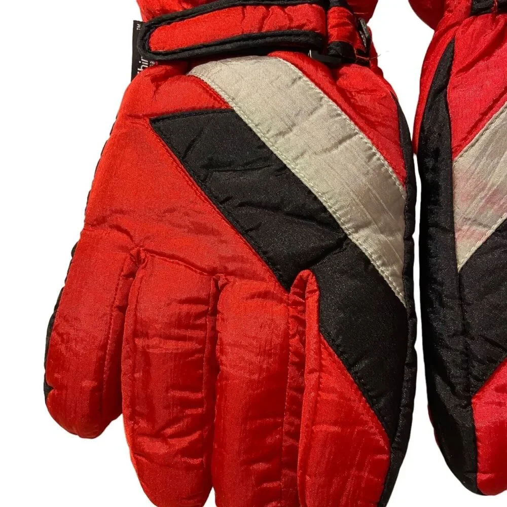#6177 Thinsulate Red Ski Snow Gloves size L